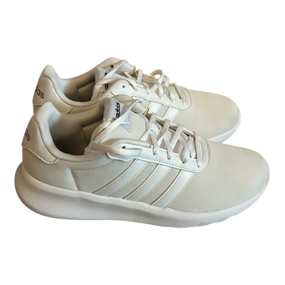 ADIDAS Women's Lite Racer 3.0 Lace Up White Sneakers Shoe Size 8 PRE OWN